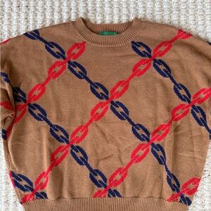 Chain Pattern Brown Sweater